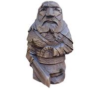 HELEVIA Odin Thors Resin Viking Statue, Resin Spearman Sculpture Norse Warrior Figure, Art Craft Ornaments, for Home Outdoor Garden Decoration (Tir-single sword)