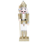 HELEVIA Painted Walnut Soldier Ornament, Wooden Nutcracker for Christmas