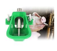 HELEVIA Pig Drinking Bowl, Stainless Steel Plastic Livestock Water Bowl with Smooth Edge for Pig Sheep Goat Cow, Save 30 Percent Water