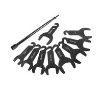 HELEVIA Pneumatic Fan Clutch Wrench Set, Carbon Steel Efficient Portable Tool Kit, 10 Pcs with 17.31in Handle, Permanent Rustproof, for Removing Fan Clutch Nuts on International Brands