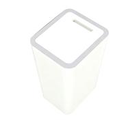 HELEVIA Press Top Trash Can, 15L Slim Plastic Wastebasket Garbage Container for Bathroom Bedroom Kitchen, with Odor Sealing Lid (1pc White)