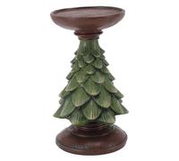 HELEVIA Resin Christmas Tree Candle Holder, Vintage Candle Stand for