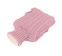 HELEVIA Rubber Hot Water Bottle with Knitted Cover (Pink)