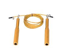 HELEVIA Skipping Rope, 9.8ft Adjustable PVC Coated Steel Wire Rope with Aluminum Handle for Indoor Outdoor Training (Aluminum alloy local gold)