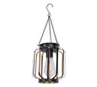 HELEVIA Solar Hanging Lantern, Outdoor Watertight Metal Solar Powered Light with 600mAh Battery and IP65 Watertight, for Garden Yard Patio Porch Balcony (Columnar Order)