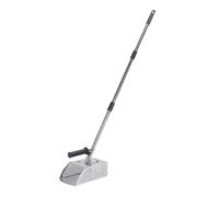 HELEVIA Stainless Steel Metal Detecting Sand Scoop with Non Slip Rubber Handle, 7mm Round Holes Beach Finds Scoop, 2 in 1 Design, for Treasure Hunt, Underwater Searching