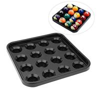 HELEVIA Sturdy Billiard Ball Tray, Holds 16 Balls, Spacious Rack, Made of Quality Material, Wonderful Accessory for Billiard Player, Black