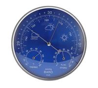 HELEVIA Thermometer Barometer Hygrometer, 3 in 1 All Season Wall Hanging Indoor Outdoor Accurate Weather Instrument, Blue 180mm, for Various Locations