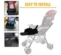 HELEVIA Universal Stroller Footrest, Extended Foot Support Accessory for Baby Stroller with Hook and Loop Adjustable Belt, Fits 95% of Models 35x30x4cm (Black)