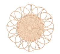 HELEVIA Wall Hanging Rattan Decor, 15.7 Inch Round Woven Hanging Rustic Rattan Wall Art Decor, for Farmhouse Living Rooms Bedroom