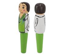 HELEVIA Wooden Puppet Pen, Unique Pull Out Design Ballpoint Doctor Shape