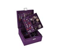 HELGN Jewelry Boxes Jewelry Organizer Box with Lock Jewelry Holder Display Storage Case Jewelry Case for Women Girls (Black) Jewelry Organizer Women(Purple)
