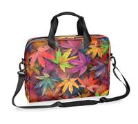 Helhappy 15.7-Inch Laptop Computer PC Shoulder Bag Carrying Case, Autumn Falling Maple Leaves Waterproof Business Office Work Messenger Bag for Men Women