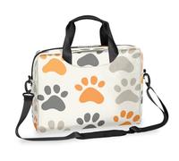 Helhappy 15.7-Inch Laptop Computer PC Shoulder Bag Carrying Case, Cute Dog Footprints Waterproof Business Office Work Messenger Bag for Men Women
