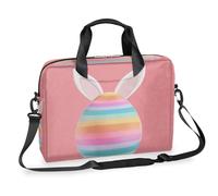 Helhappy 15.7-Inch Laptop Computer PC Shoulder Bag Carrying Case, Easter Egg With Bunny Ears Waterproof Business Office Work Messenger Bag for Men Women