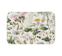 Helhappy Soft Non-Slip Indoor Doormat, Wildflower Spring Floral Water Absorbent Bathroom Rugs, Washable Room Accessories Floor Mat 15.7X23.6 Inches