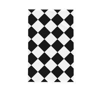 Helhappy Super Absorbent Waffle Weave Kitchen Towel, Black And White Abstract Checkered Diamond Durable Kitchen Cleaning Cloths for Washing Dishes, 26x16 Inches