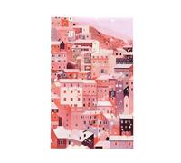 Helhappy Super Absorbent Waffle Weave Kitchen Towel, Orange Apartment Snowflake Durable Kitchen Cleaning Cloths for Washing Dishes, 26x16 Inches