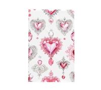 Helhappy Super Absorbent Waffle Weave Kitchen Towel, Pink Diamond Romantic Valentines Day Durable Kitchen Cleaning Cloths for Washing Dishes, 26x16 Inches