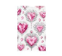 Helhappy Super Absorbent Waffle Weave Kitchen Towel, Pink Diamond Valentines Day Durable Kitchen Cleaning Cloths for Washing Dishes, 26x16 Inches