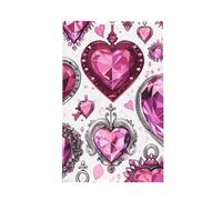Helhappy Super Absorbent Waffle Weave Kitchen Towel, Pink Heart Diamond Romantic Valentines Day Durable Kitchen Cleaning Cloths for Washing Dishes, 26x16 Inches