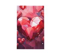 Helhappy Super Absorbent Waffle Weave Kitchen Towel, Valentine'S Day Diamond Heart Durable Kitchen Cleaning Cloths for Washing Dishes, 26x16 Inches