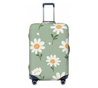 Helhappy Travel Luggage Cover Suitcase Protector, Daisy Flowers Washable Print Spandex Elastic Luggage Cover 22-24 Inch