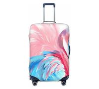 Helhappy Travel Luggage Cover Suitcase Protector, Pink Blue Flamingo Washable Print Spandex Elastic Luggage Cover 29-32 Inch