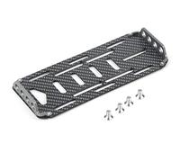 Helhom Aluminium Alloy Carbon Fiber Battery Mount, Plate Lightweight RC Car Accessory, Axial SCX10 CC01 D90 1/10 Scale 15.5cm 6.2cm 1.5cm (Black)