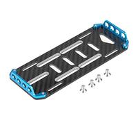 Helhom Aluminium Alloy Carbon Fiber Battery Mount, Plate Lightweight RC Car Accessory, Axial SCX10 CC01 D90 1/10 Scale 15.5cm 6.2cm 1.5cm (Blue)