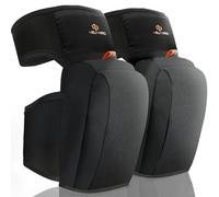 HELI MIAO Heavy Duty Knee Pads, Professional KneeProtectors with Double Straps & High-Density Foam,Durable Knee Support for Construction, Flooring, Tiling,Garden & Home Improvement black