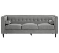 Helia Grey Velvet Fabric 3 Seater Sofa