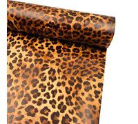 Helianthusun 32.8ft Roll Leopard Print Wallpaper Peel and Stick Vinyl Furniture Revamp Paper Removable Wall Backsplash (393.7x17.7 inches)