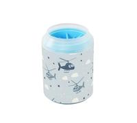 Helicopter and Stars Cloud Silver Portable Paw Cleaning Cup Soft Silicone Brush Feet Cleaning Kit for Small & Medium Dogs