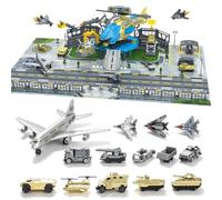 Helicopter Base Set Role-Play Set with A Map,Soldier,Stickers,Aeroplane,Car And Various Accessories,Aircraft Model Toys,For Kids Boys Girls Age 3+