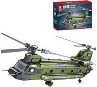 Helicopter Building Block Set, 1622 Pieces MOC Military Aircraft CH-47 Transport Helicopter Chinook Model Bricks Construction Toy Compatible with Major Brands