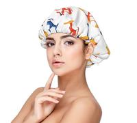 Helicopter Cartoon Print Satin Silk Bonnet for Sleeping Women, Adjustable Double Layer Satin Hair Bonnet Night Sleep Cap for Curly Hair