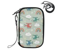 Helicopter Cloud Green Passport Holder for Travel Passport Wallet Organizer