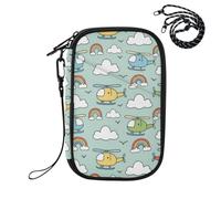 Helicopter Cloud Teal Passport Holder for Travel Passport Holder Pouch