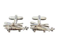 Helicopter Cufflinks - Onyx Art CK207 Mens Wedding Novelty Gift Pilot Cuff Links In Premier Life Packaging