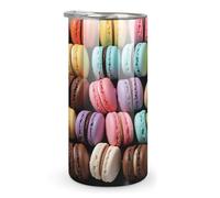 Helicopter Cup Insulated Coffee Cups Stainless Thermos Cup Vertical Cup Stanley Cup Tea Cup Sealed Drinking Lid Macaron Biscuit Flavored Pastries Printed Mugs For Office And Home 10 OZ