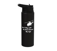 Helicopter, Funny Play on Words Saying, Pilot Fun Stainless Steel Insulated Water Bottle