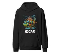 Helicopter Kids Vehicle Hoodie: Personalise with Name & Design - Cotton & Polyester Blend, Comfort & Style