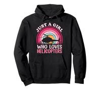 Helicopter Lover Vintage Just A Girl Who Loves Helicopters Pullover Hoodie