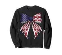 Helicopter Pilot Aviation 4th of July American Flag Coquette Sweatshirt