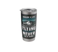 Helicopter Pilot Vintage Imagine A Life Without Flying Now Stainless Steel Insulated Tumbler