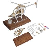 Helicopter Stirling Engine DIY Assembly STEM Model Science Physical Experiment Toy For Adults