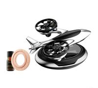 Helicopter Style Car Fragrance,1 Pack Solar Rotating Helicopter Car Air Freshener Alloy Aromatherapy Diffuser With Natural Essential Oils For Auto Interior Decoration Travel(Silver)