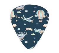 Helicopters And Balloons,12 Pcs Guitar Pick,3 Different Thickness Plectrums for Acoustic Guitar Bass Ukulele (0.46mm 0.96mm 0.71mm)