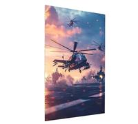 Helicopters Diamond Painting Kit with Diamond Art Accessories, 5D DIY Square Rhinestones Mosaic Crystal Art Paint by Numbers, Canvas Painting for Wall Artwork, Room Decor 12x16In Victory Model-09483